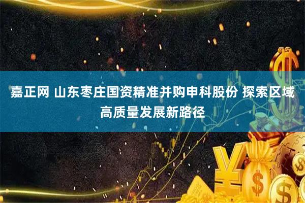 嘉正网 山东枣庄国资精准并购申科股份 探索区域高质量发展新路径
