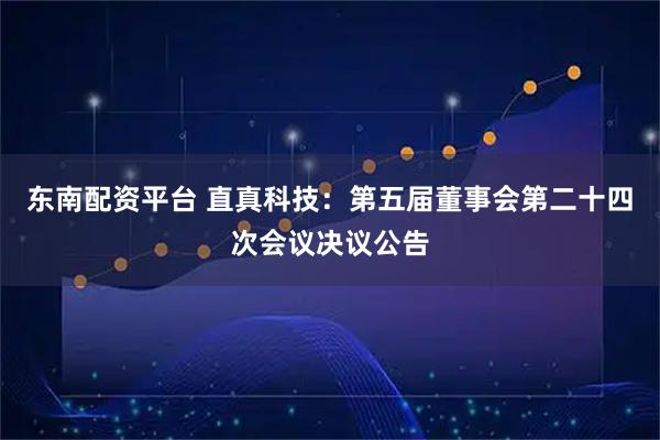 东南配资平台 直真科技：第五届董事会第二十四次会议决议公告