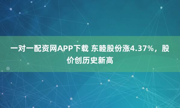 一对一配资网APP下载 东睦股份涨4.37%，股价创历史新高