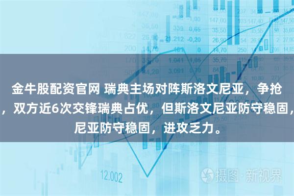 金牛股配资官网 瑞典主场对阵斯洛文尼亚，争抢附加赛席位，双方近6次交锋瑞典占优，但斯洛文尼亚防守稳固，进攻乏力。